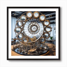 Clock In A Museum Art Print