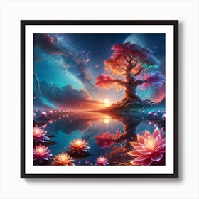 Fantasy Lake Art Print