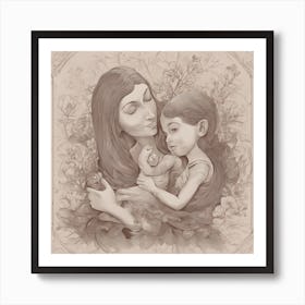 Mother And Child 2 Art Print