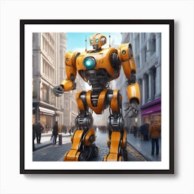 Robot On The Street 47 Art Print