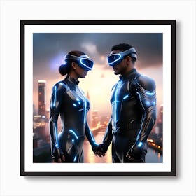 Futuristic Couple 85 Art Print