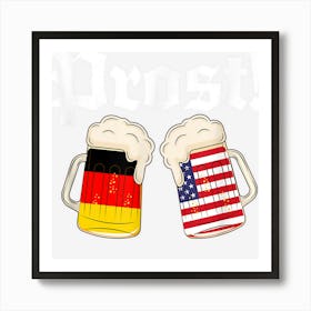 Prost Beer Germany Usa Flag German American Oktoberfest Art Print