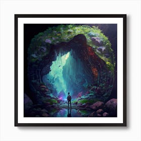 Myeera Giant Stone Made Cave Going Into The Earth Computers In 1 Art Print