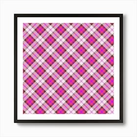 Pink Plaid Art Print