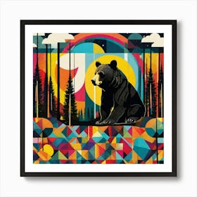 Bear In The Woods Art Print