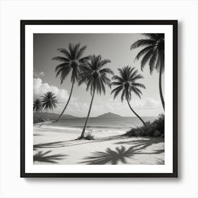 Palm Trees On The Beach 2 Art Print