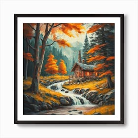 A peaceful, lively autumn landscape 14 Art Print