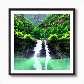 Waterfall In The Forest 1 Art Print