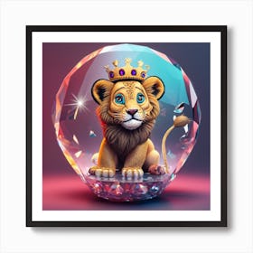 Lion In A Crystal Ball Poster