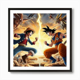 Dragon Ball Z vs One Piece 5 Art Print