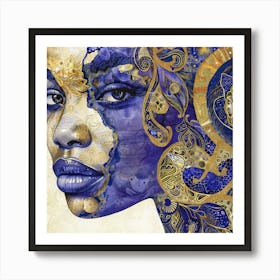 Blue And Gold Canvas Print Art Print