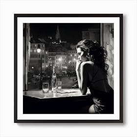 Black And White Portrait Of A Woman Art Print