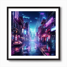 Neon City 1 Art Print