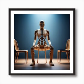 Skeleton Sitting On Chairs 1 Art Print