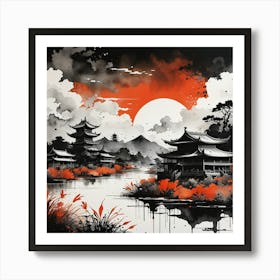 Asian Sunset Art Print