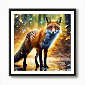 Fox In The Forest 33 Art Print