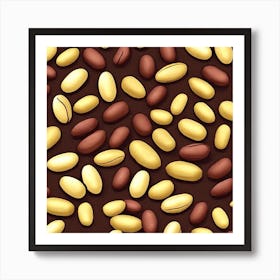 Coffee Beans Seamless Pattern 8 Art Print