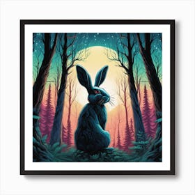 Rabbit In The Woods 39 Art Print