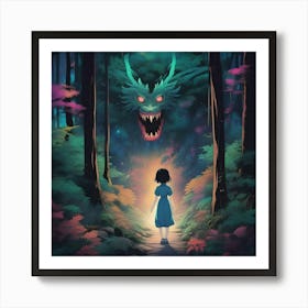 Creature in The Woods Art Print