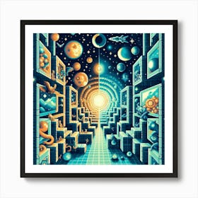 8-bit parallel universe 1 Art Print