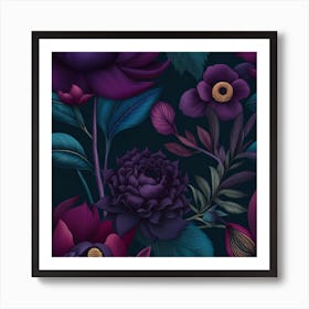 Seamless Floral Pattern 1 Art Print