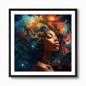 Afro-Cosmic Woman Art Print