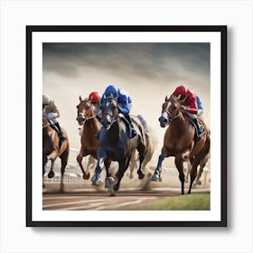 Horses Race On Track In England Trending On Artstation Sharp Focus Studio Photo Intricate Detail (7) Art Print