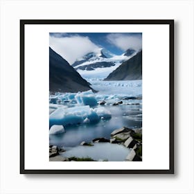 Glacier In New Zealand Art Print