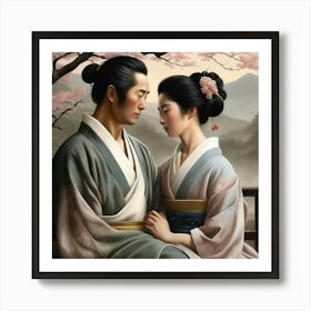 A Couple - Japanese Art Art Print