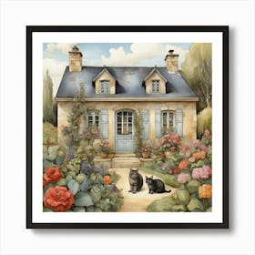 Cat In The Garden Art Print