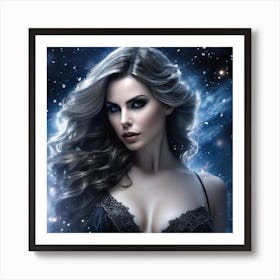 Gothic Beauty in Space Art Print