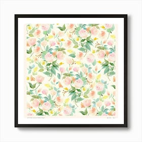 Watercolor Roses 1 Art Print