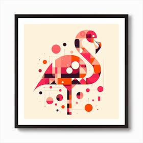 Geometric Art Flamingo 3 Art Print