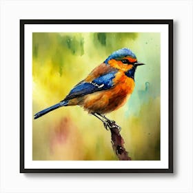 Watercolor Bird Art Print