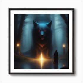 Wolf In The Woods 4 Art Print