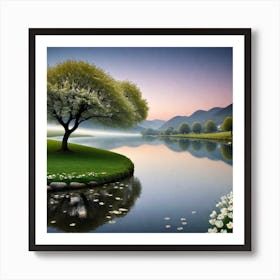 Tree In A Lake 1 Art Print