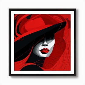Woman In A Red Hat 2 Art Print