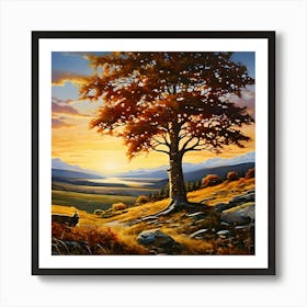 Sunset In Scotland Art Print