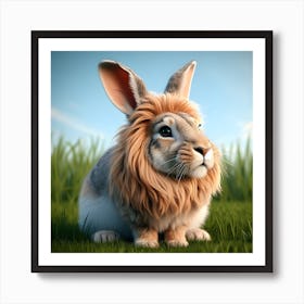 3d Lion In The Shape Of A Rabbit Art Print