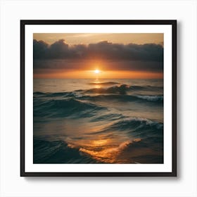 Sunset Over The Ocean Art Print