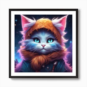 Cat With Blue Eyes 3 Art Print