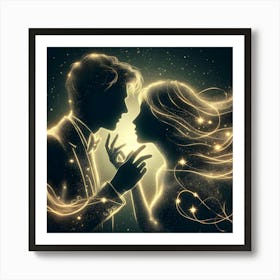 Starry Night Love Art Print