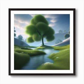 Tree In A Field 2 Art Print