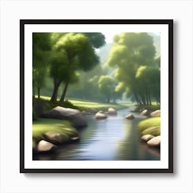 River In The Forest 15 Art Print