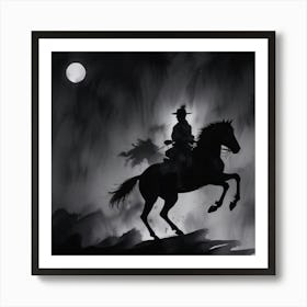 Cowboy On Horseback Poster