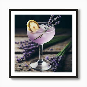 Cocktail With Lavender Art Print