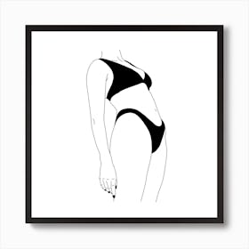 Relax Square Line Art Print