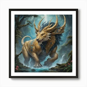 Griffin Of The Forest Art print paintings Art Print