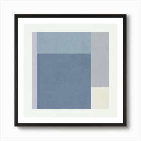 Minimalist Abstract Geometries - Blue 03 Art Print