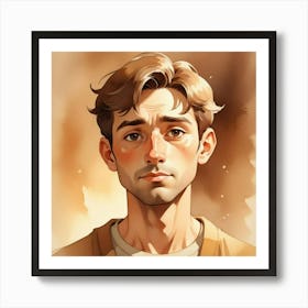 Young Man With Brown Hair Art Print